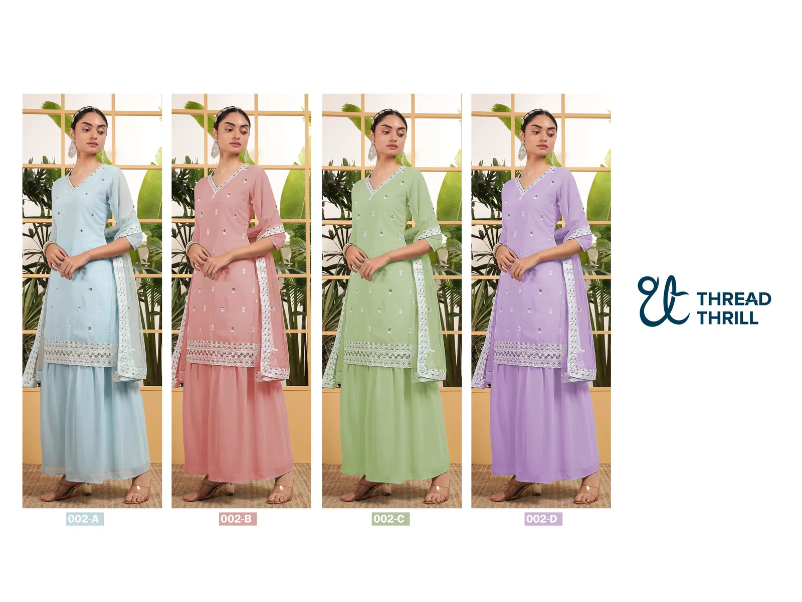 Tt 002 A to D Georgette Readymade Suits Suppliers In India